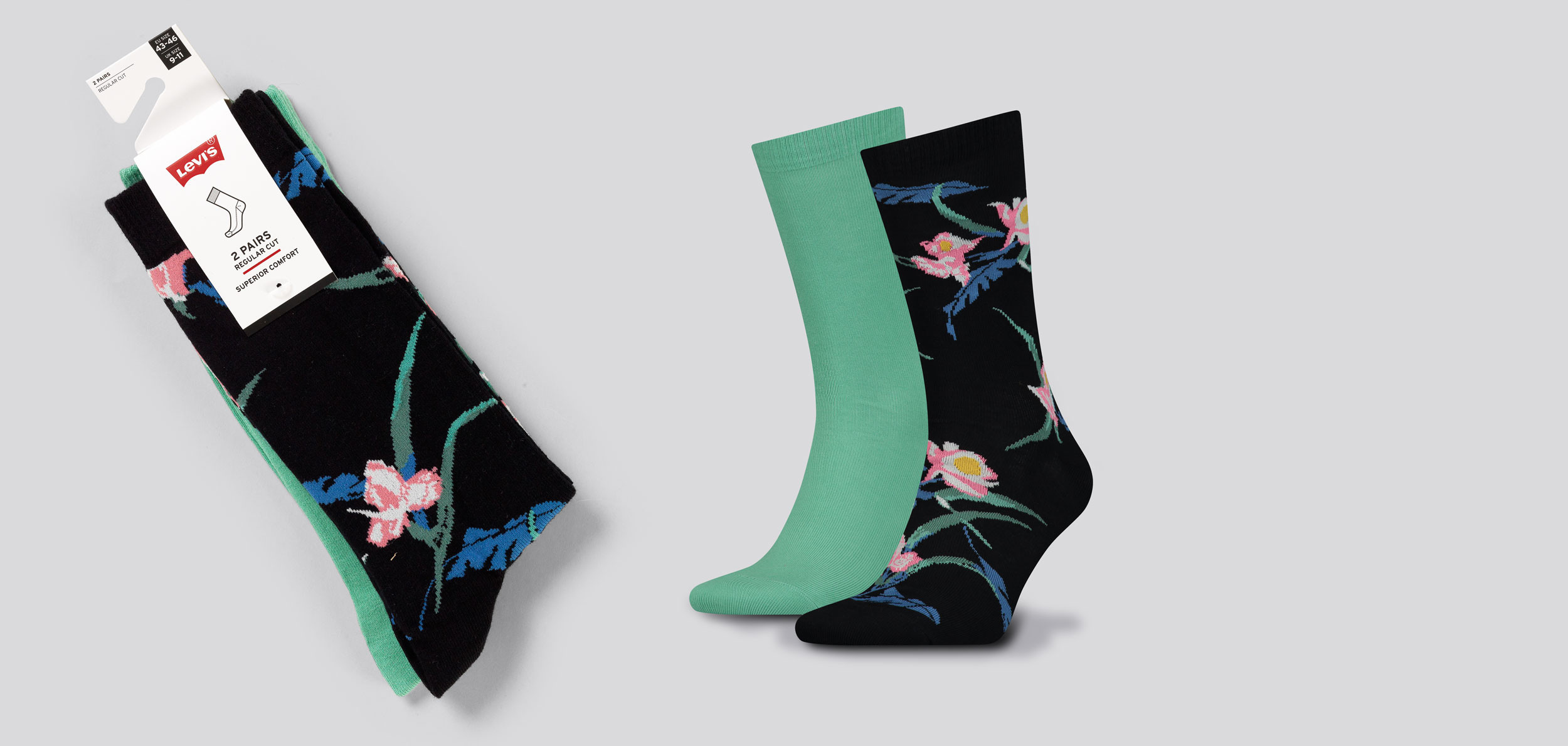 Levi_s Regular Cut Tropical Socks 2-Pack 3001, color Nee